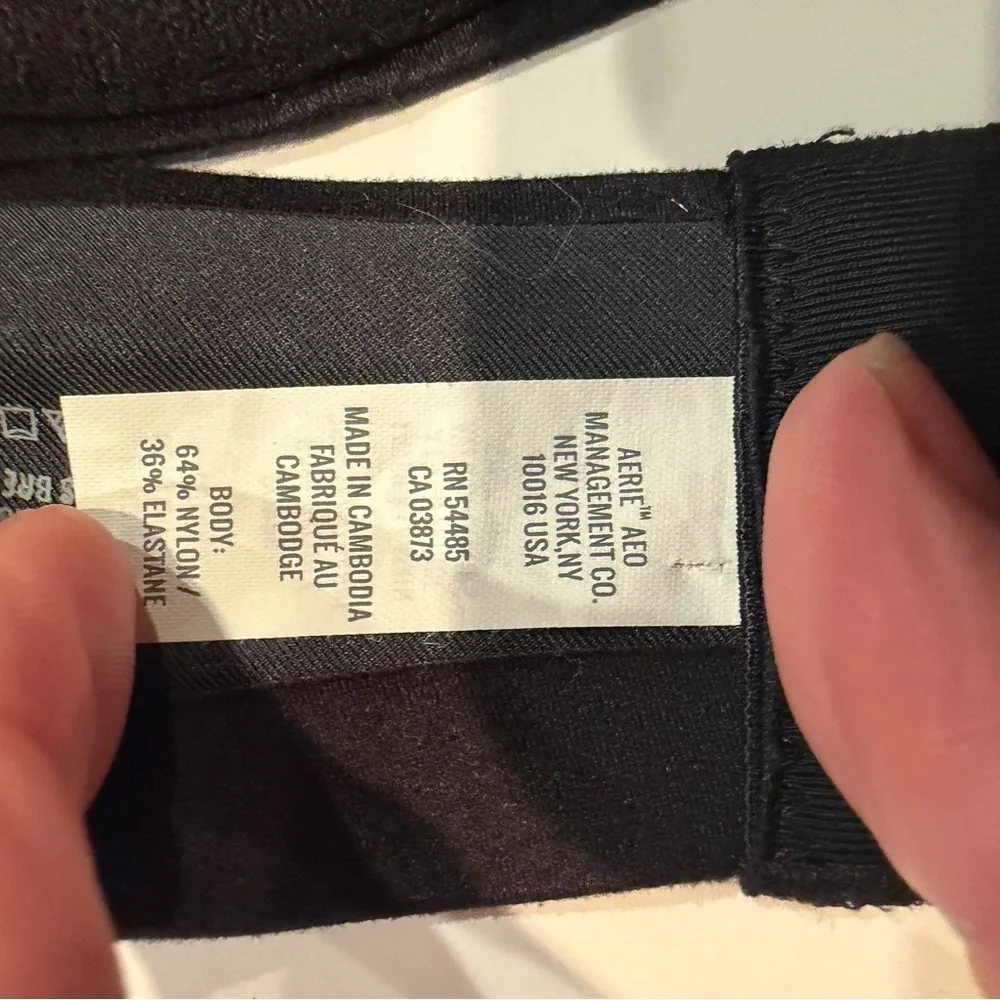 Aerie Black Strapless Bra Smooth Minimal Essential 34A